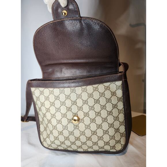 Gucci Supreme GG Canvas Leather Shoulder Bag Sherry Line Web Ophidia Vintage - Picture 9 of 15